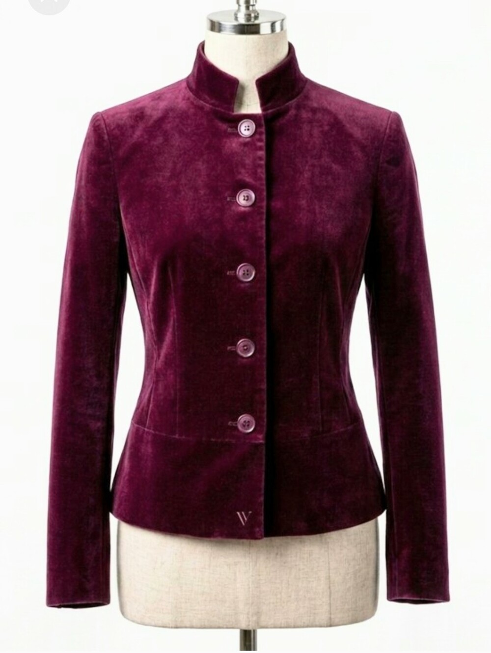Talbots Plum Purple Velvet Tailored Blazer Jacket Size 8P Petite